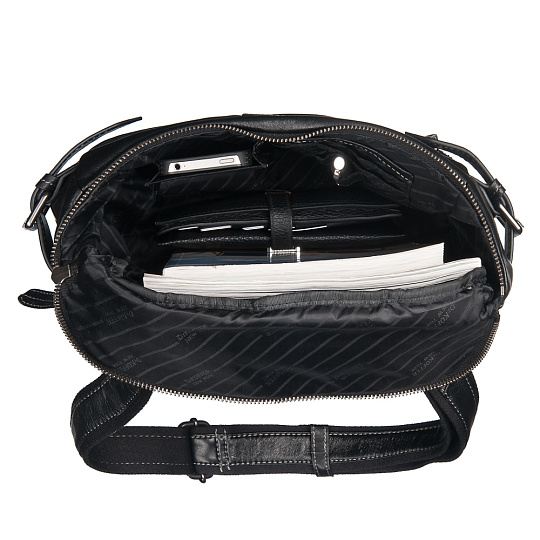 Сумка через плечо Dr.Koffer из натуральной кожи черная