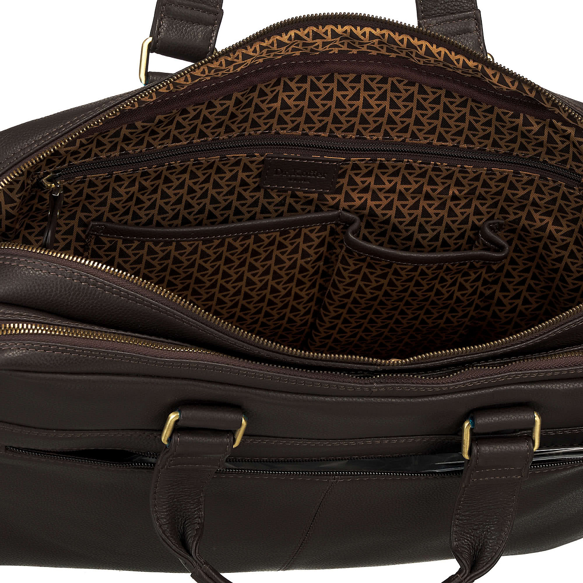 Деловая сумка Dr.Koffer из натуральной кожи темно-коричневая