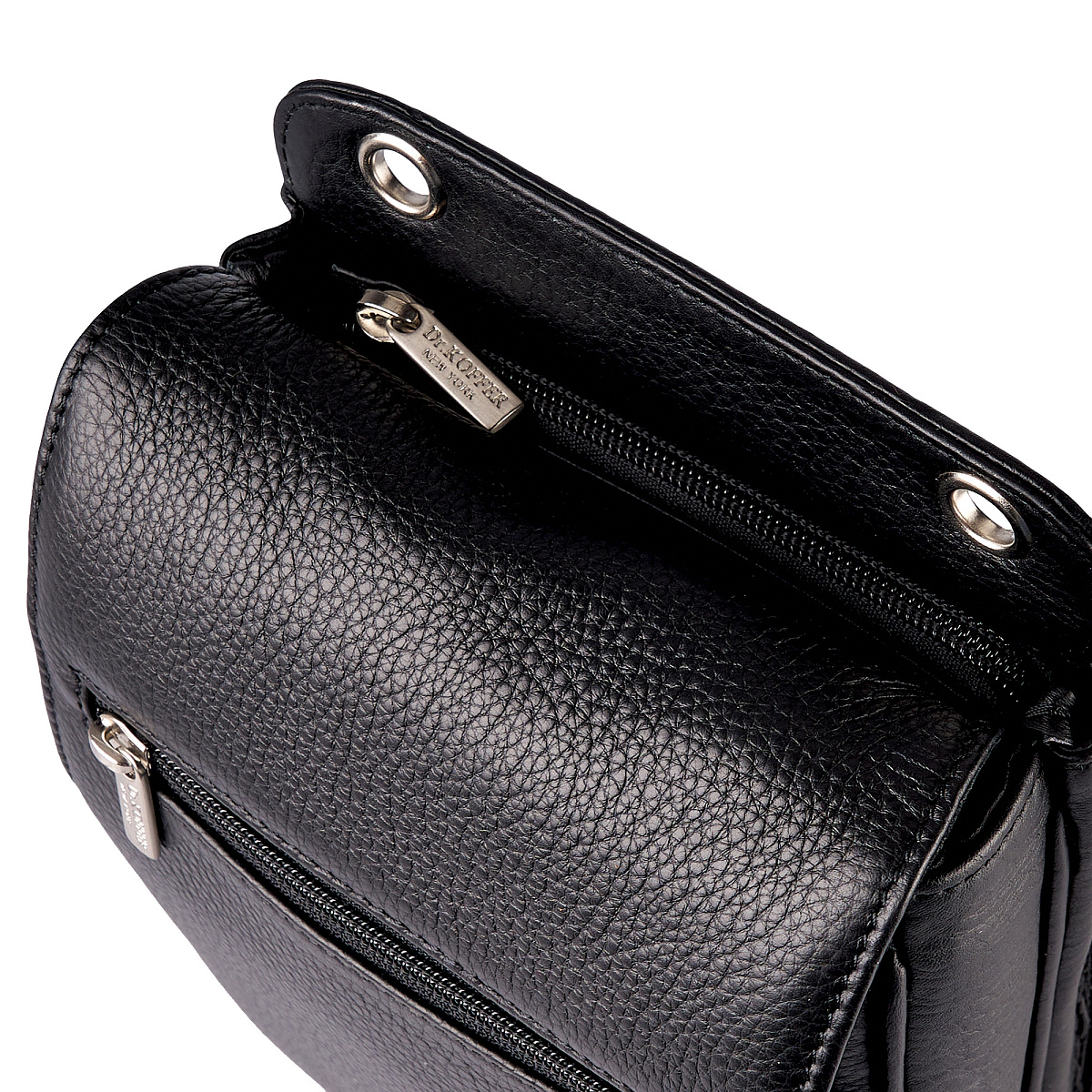 Сумка через плечо Dr.Koffer из натуральной кожи черная