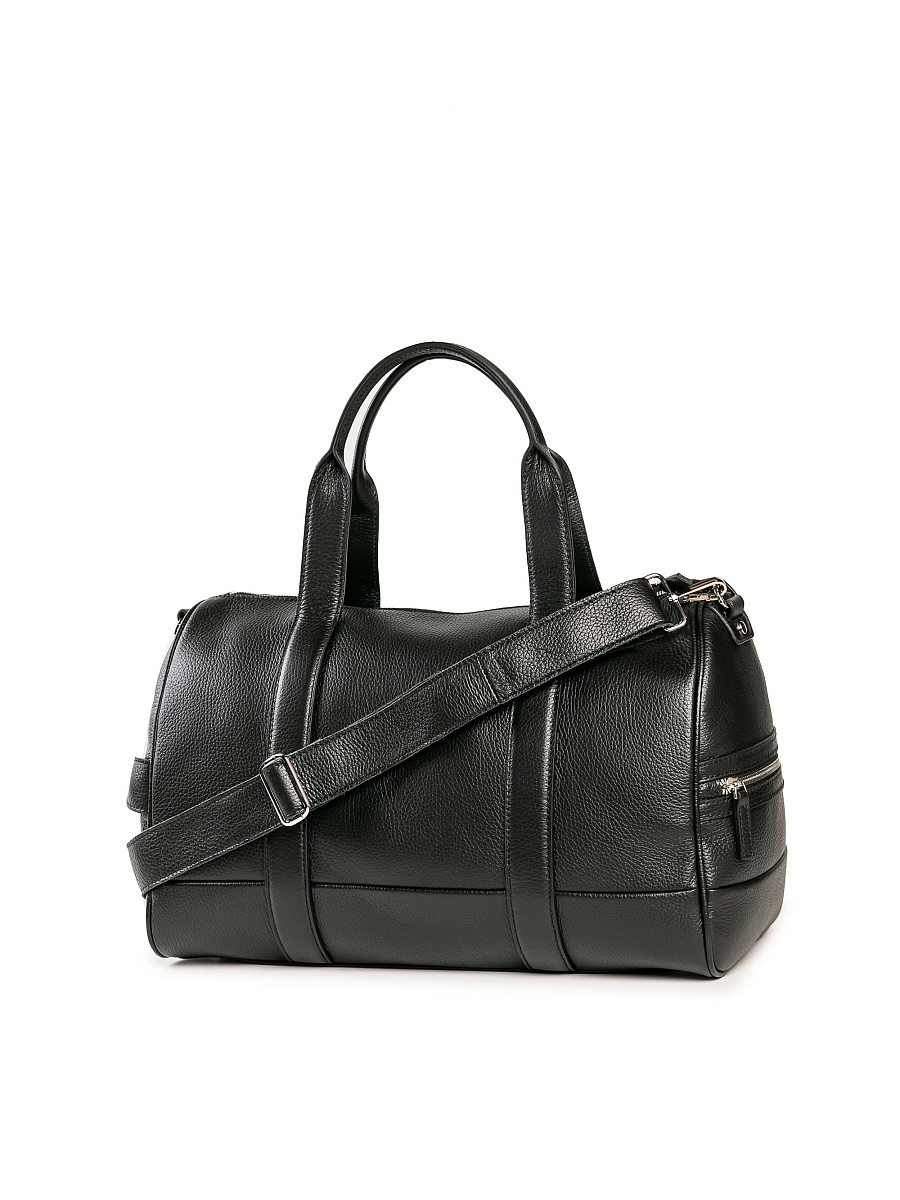 Дорожная сумка Dr. Koffer из натуральной кожи черная