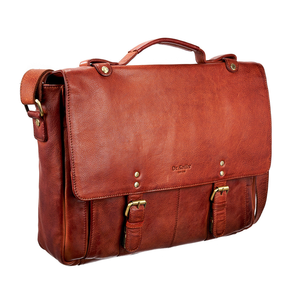 Портфель Dr.Koffer из натуральной кожи светло-коричневый