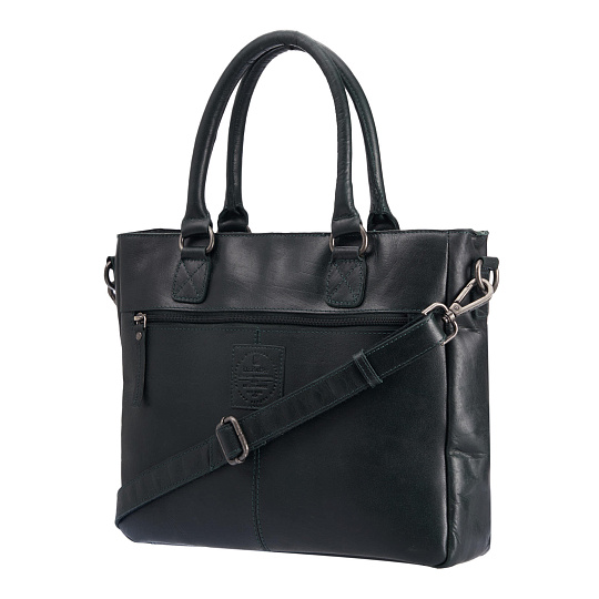 Деловая сумка Dr.Koffer из натуральной кожи зеленая