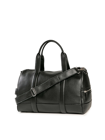 Дорожная сумка Dr. Koffer из натуральной кожи черная