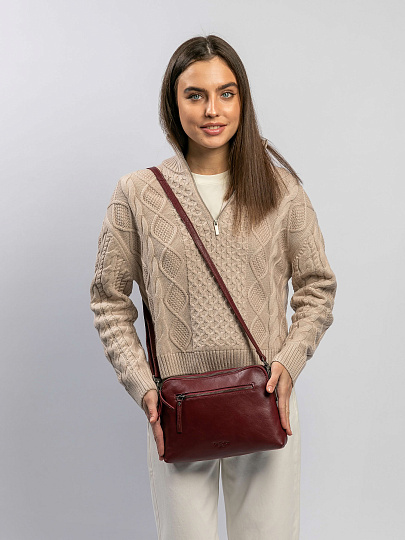 Женская сумка Dr.Koffer из натуральной кожи бордовая