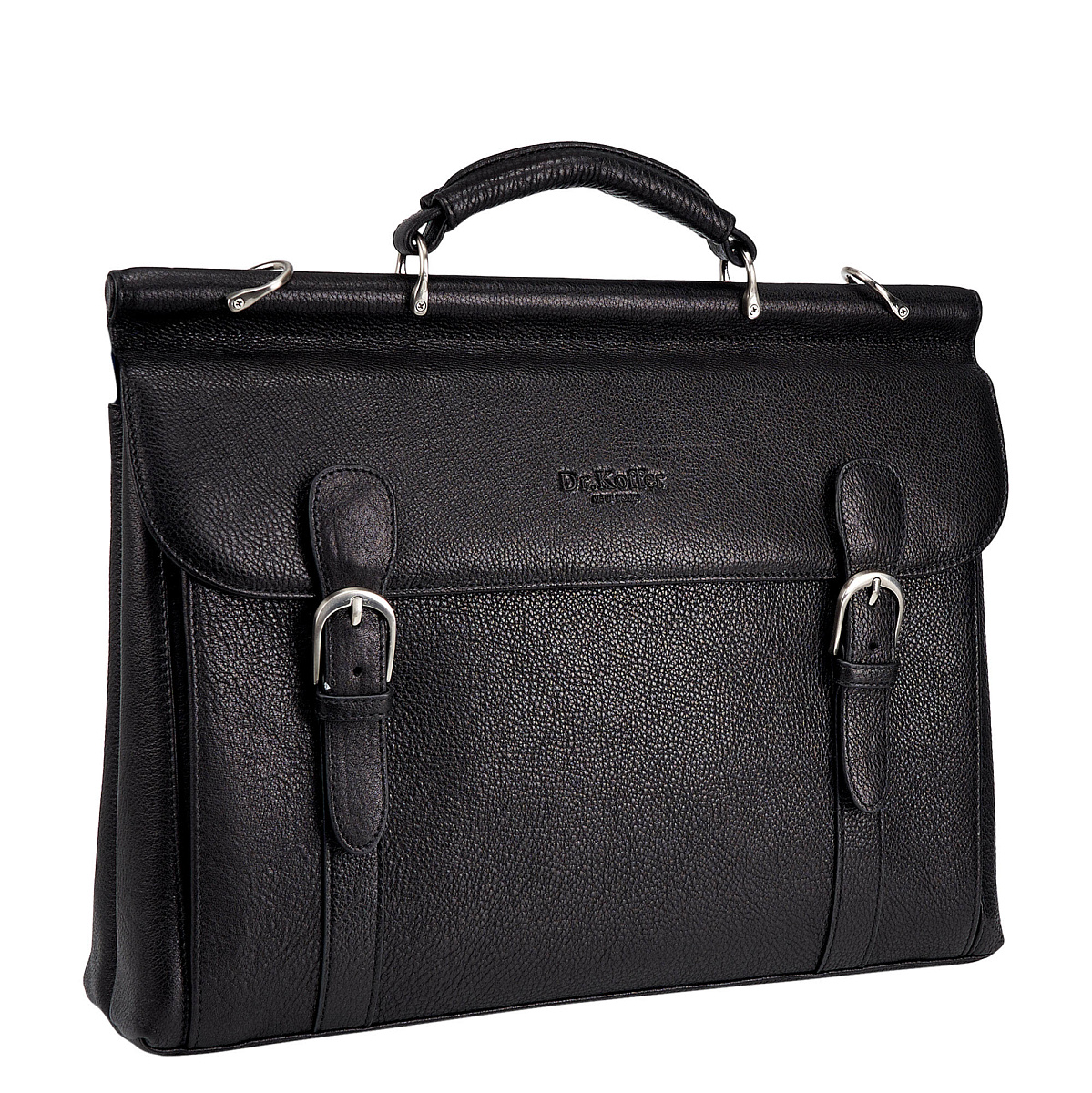 Портфель Dr.Koffer из натуральной кожи черный