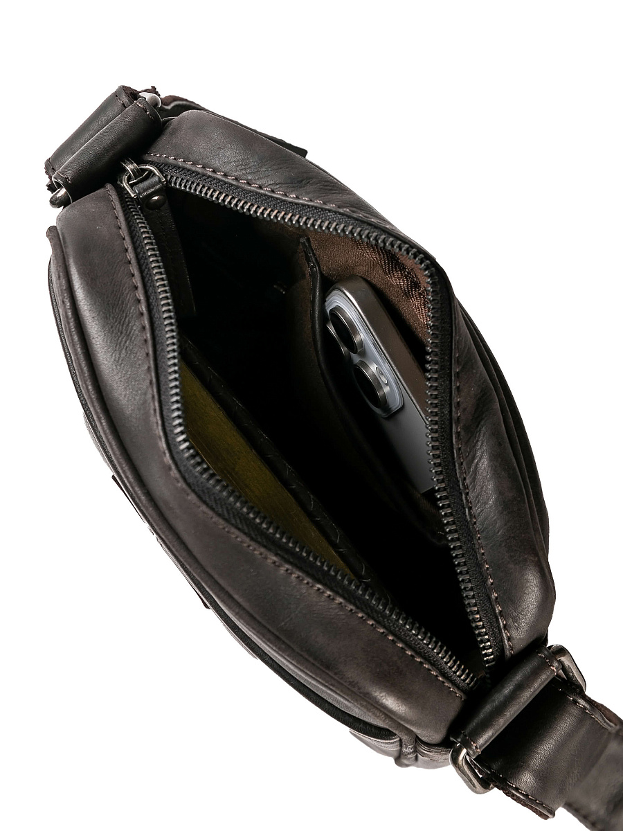 Сумка через плечо Dr.Koffer из натуральной кожи коричневая