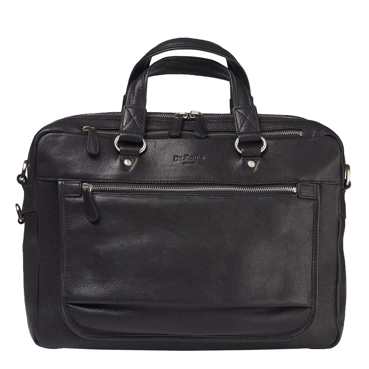 Деловая сумка Dr.Koffer из натуральной кожи черная
