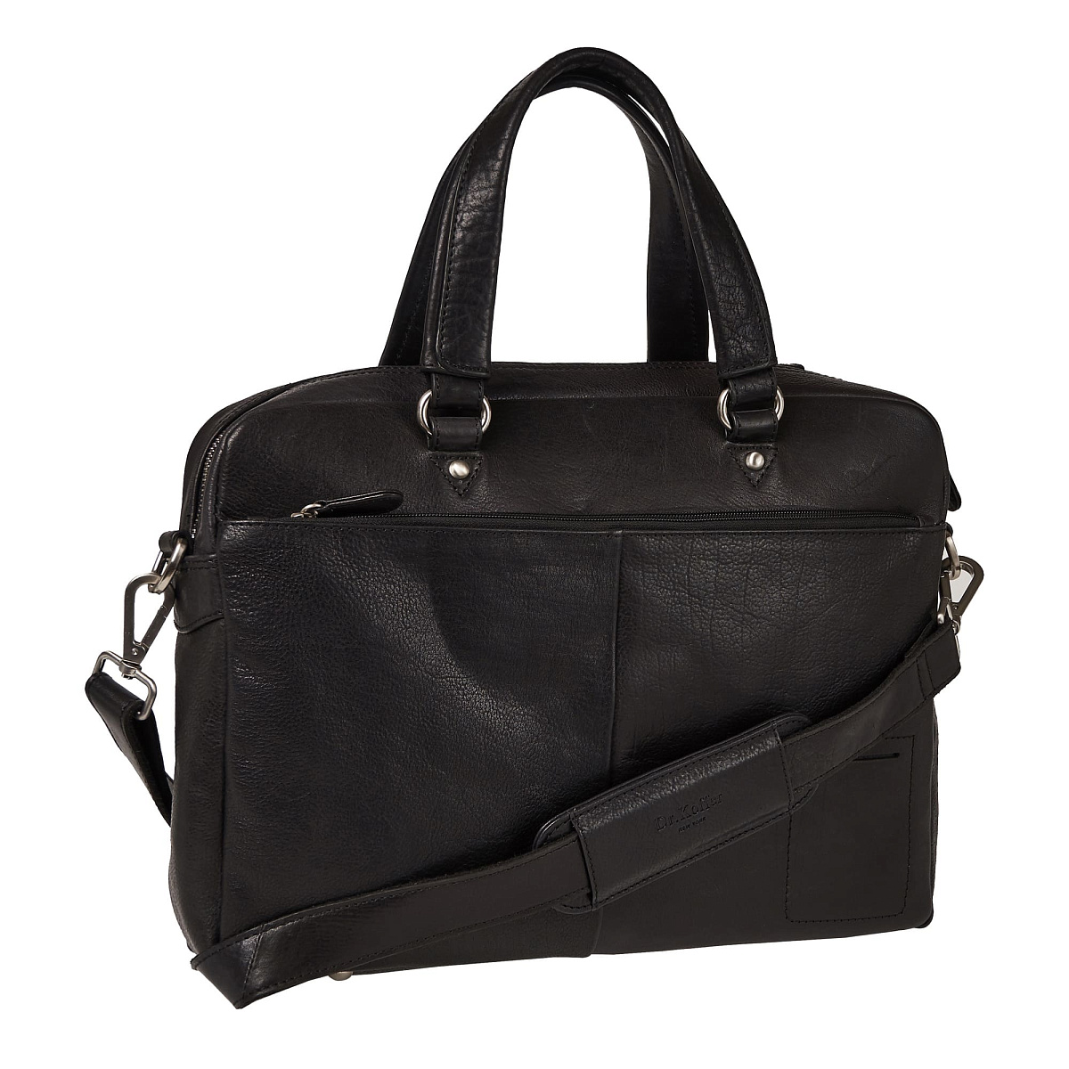 Деловая сумка Dr.Koffer из натуральной кожи черная