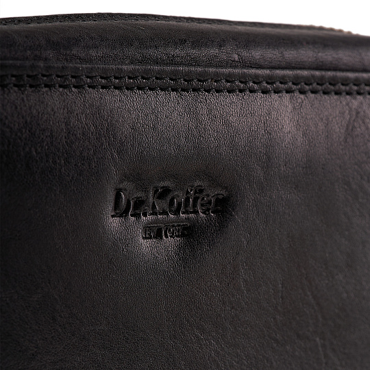 Сумка барсетка из натуральной кожи Dr. Koffer черная