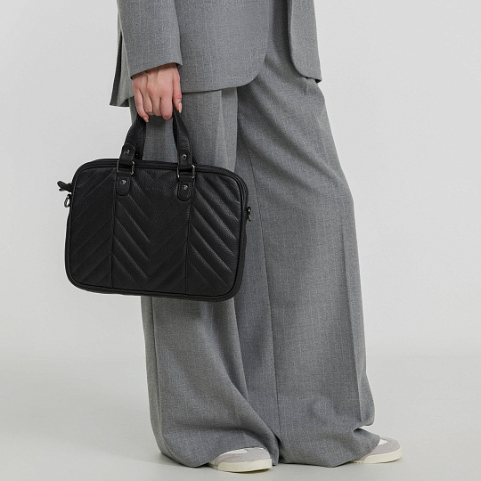 Женская сумка Dr.Koffer из натуральной кожи чёрная