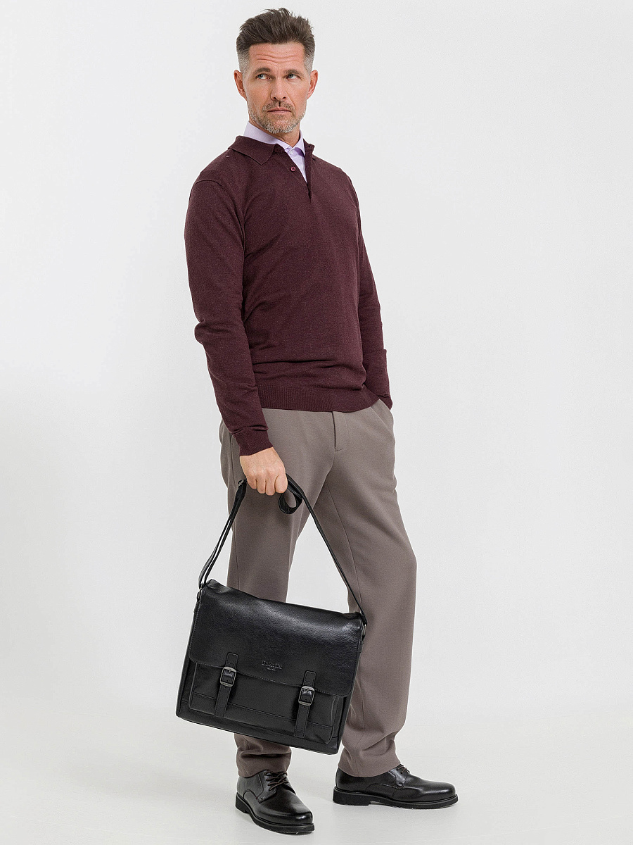 Деловая сумка Dr.Koffer из натуральной кожи черная