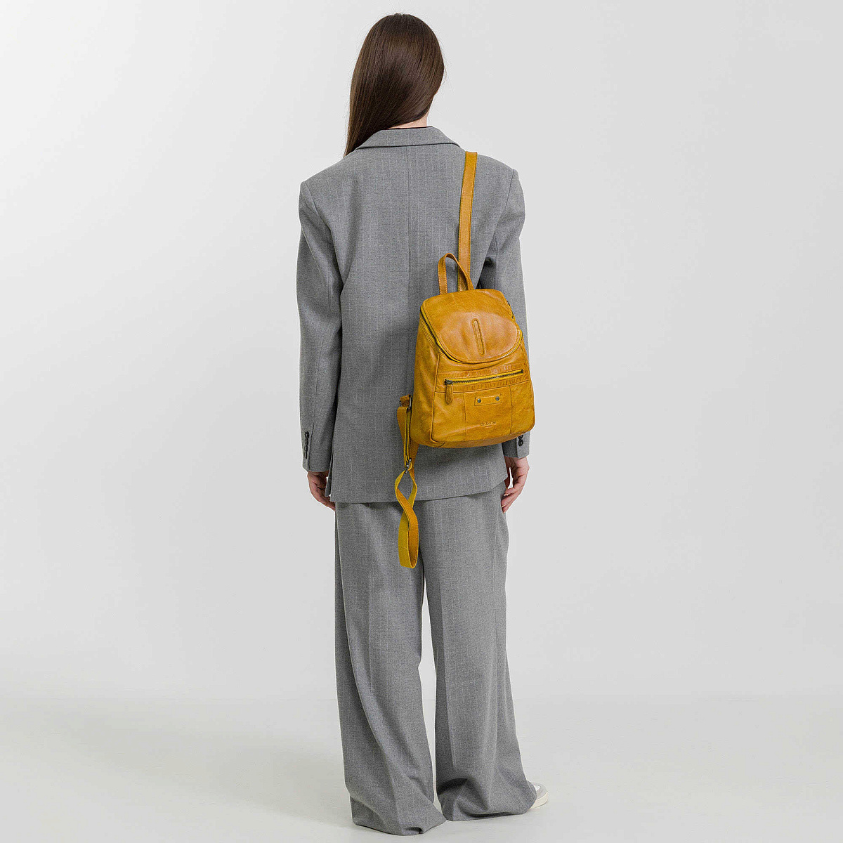 Рюкзак Dr.Koffer из натуральной кожи желтый