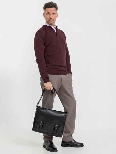 Деловая сумка Dr.Koffer из натуральной кожи черная