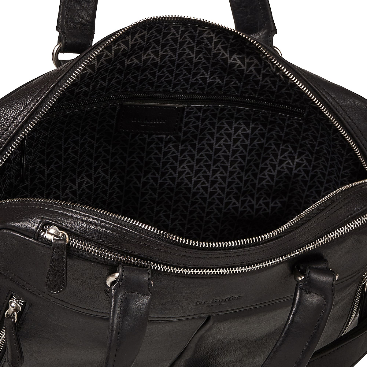 Деловая сумка Dr.Koffer из натуральной кожи черная