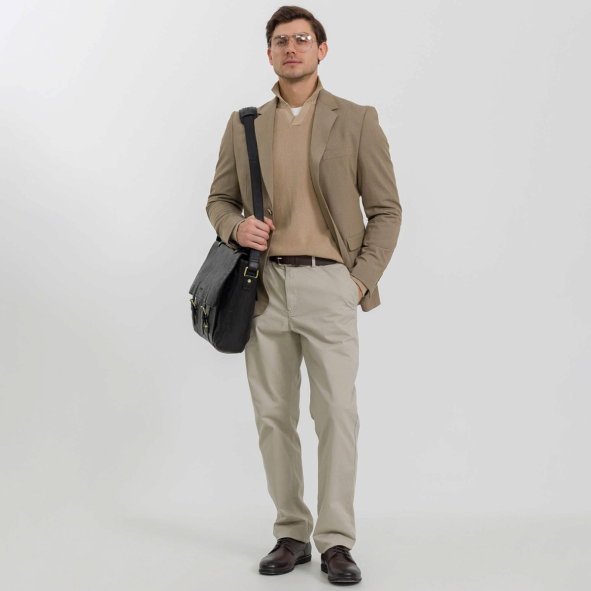 Портфель Dr.Koffer из натуральной кожи черный