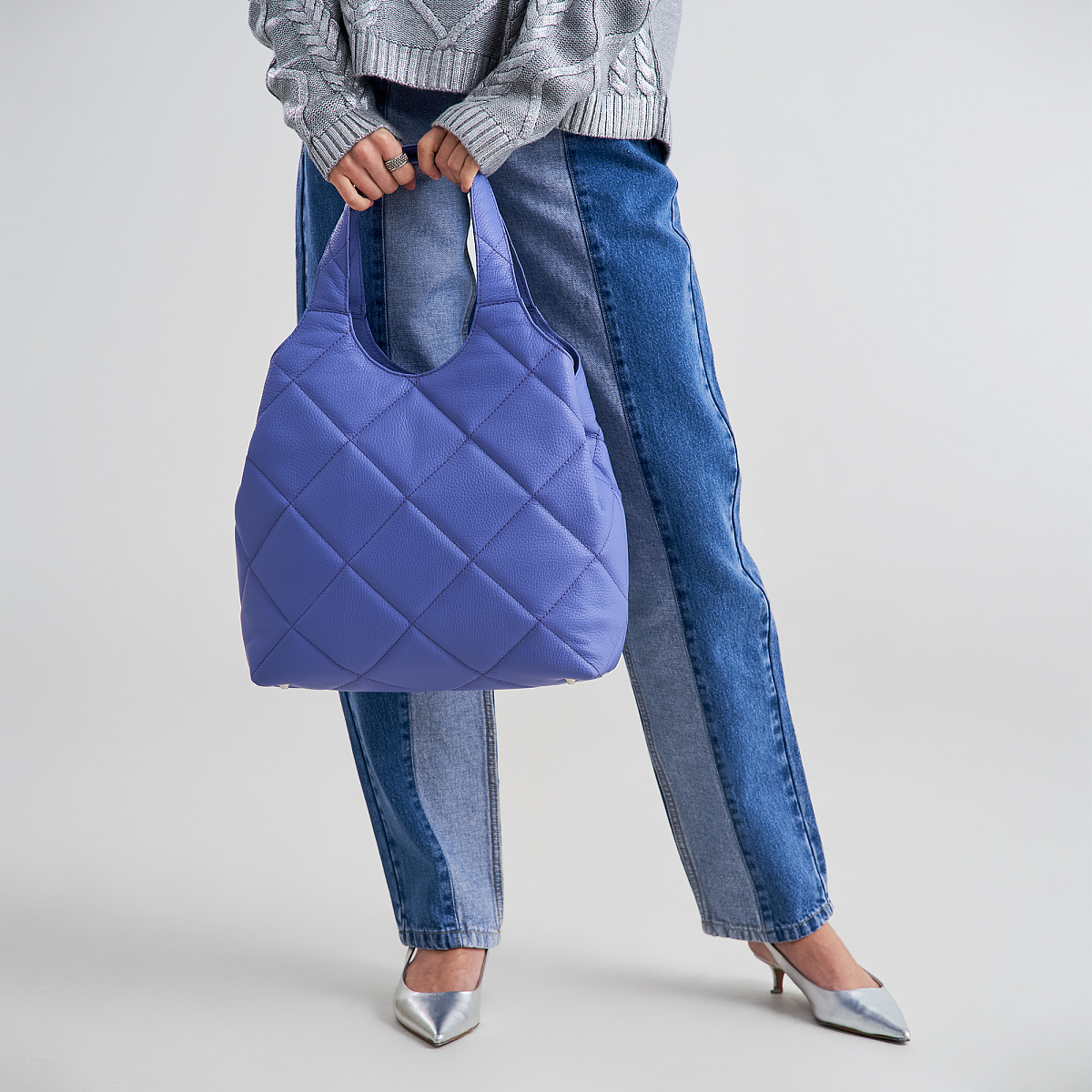 Женская сумка Dr. Koffer из натуральной кожи фиолетовая