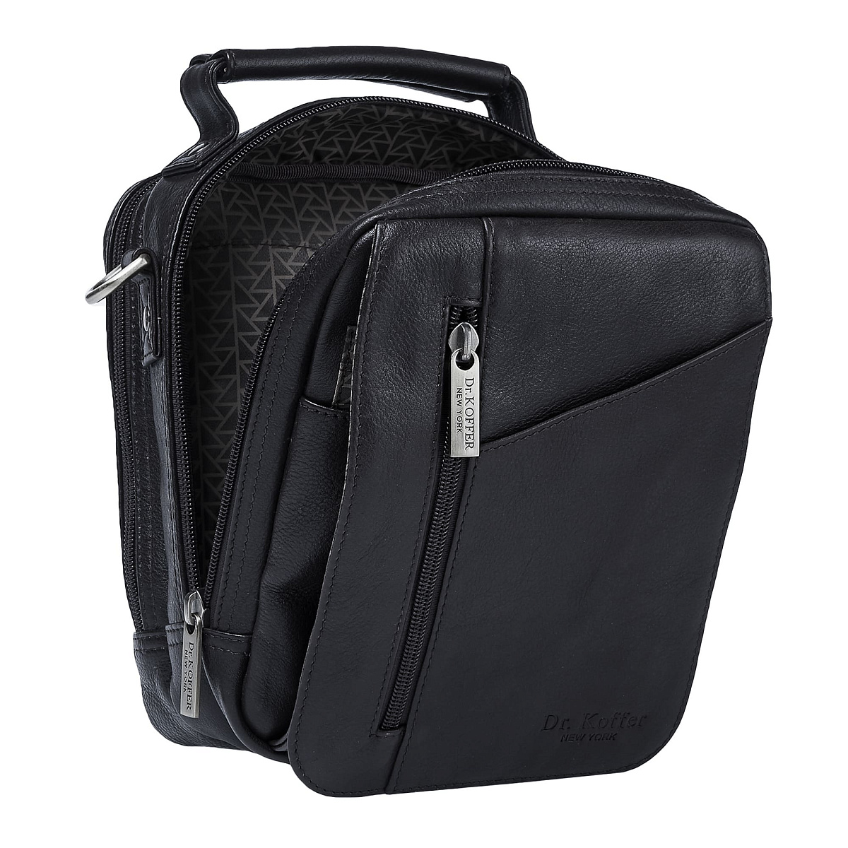 Сумка через плечо Dr.Koffer из натуральной кожи черная