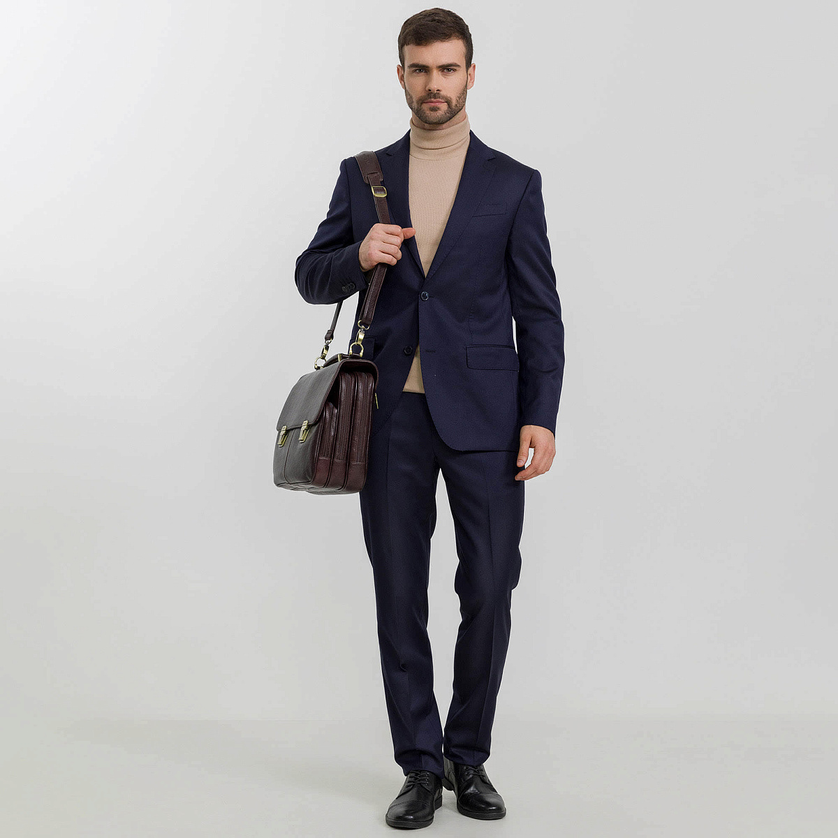 Портфель Dr.Koffer из натуральной кожи темно-коричневый