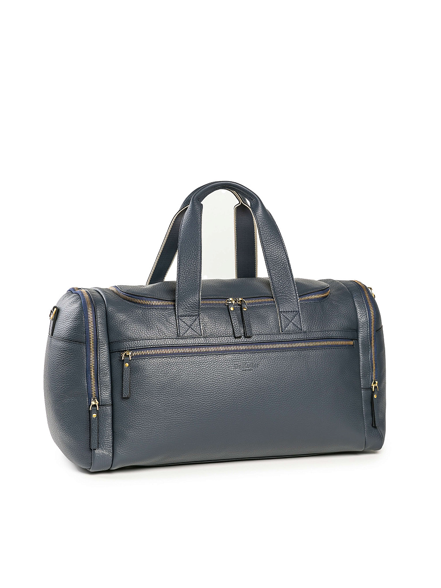 Дорожная сумка Dr. Koffer из натуральной кожи синяя