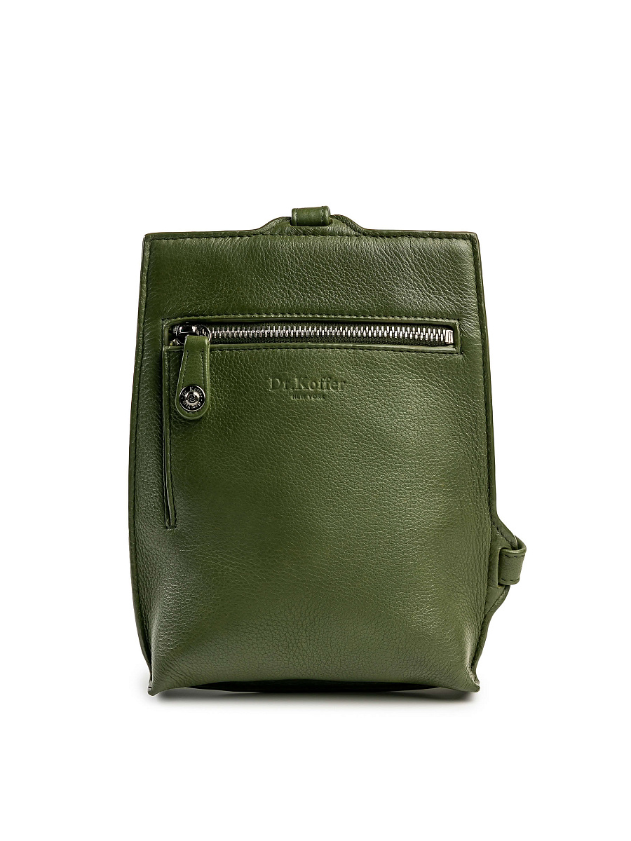 Сумка через плечо Dr.Koffer из натуральной кожи зеленая