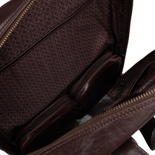 Рюкзак Dr.Koffer из натуральной кожи темно-коричневый