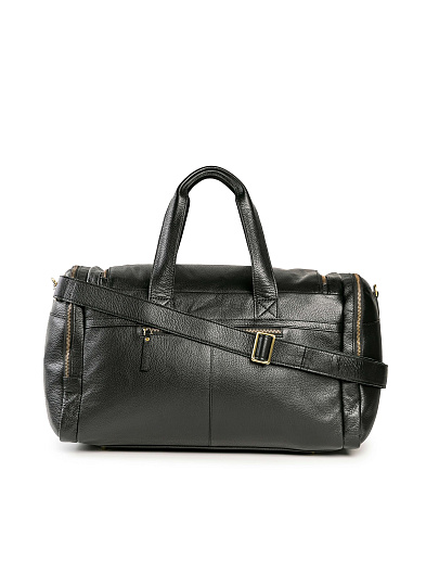 Дорожная сумка Dr. Koffer из натуральной кожи черная