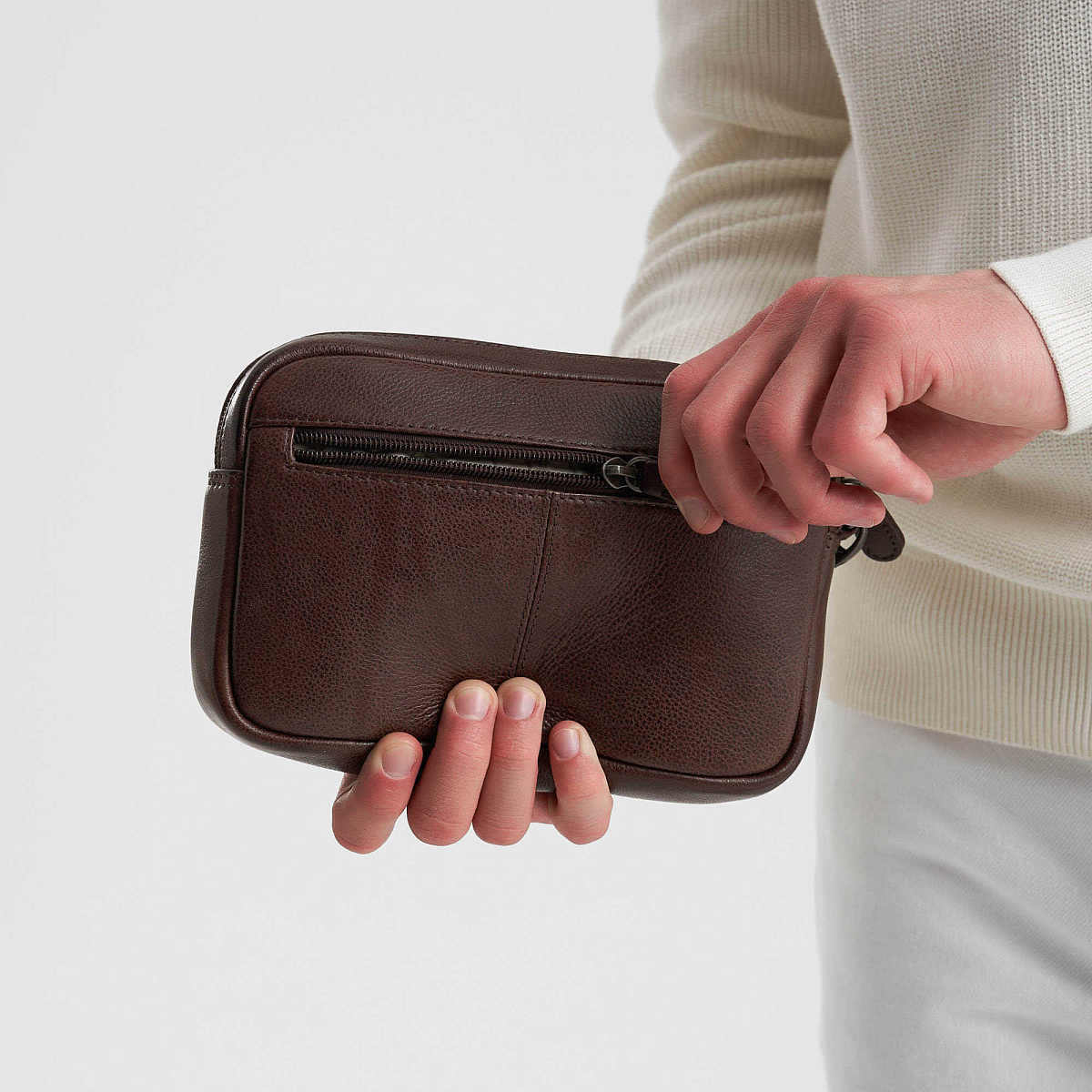 Сумка барсетка из натуральной кожи Dr. Koffer коричневая