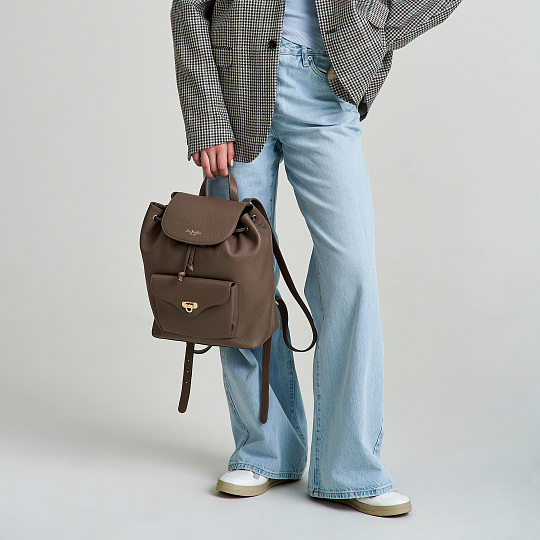 Рюкзак Dr. Koffer из натуральной кожи фиолетовый