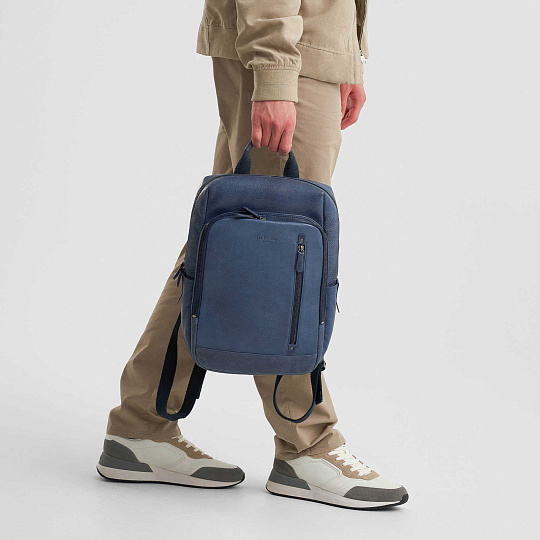 Рюкзак Dr.Koffer из натуральной кожи синий