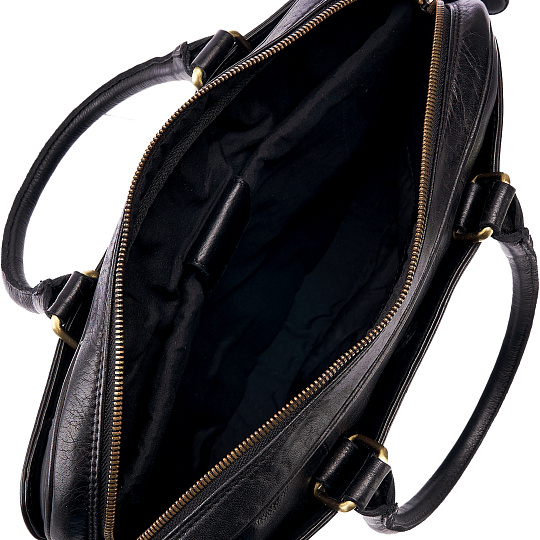 Деловая сумка Dr.Koffer из натуральной кожи черная