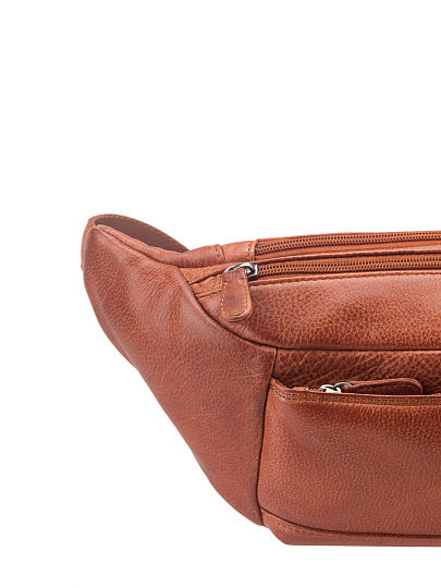 Сумка на пояс Dr. Koffer из натуральной кожи коричневая
