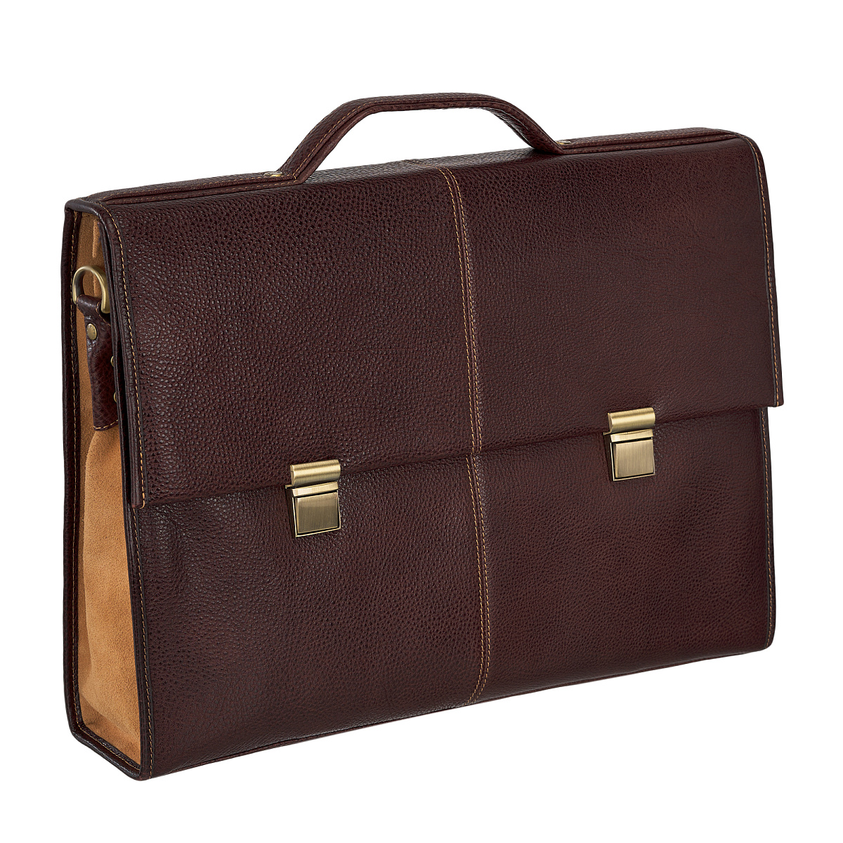 Портфель Dr.Koffer из натуральной кожи темно-коричневый