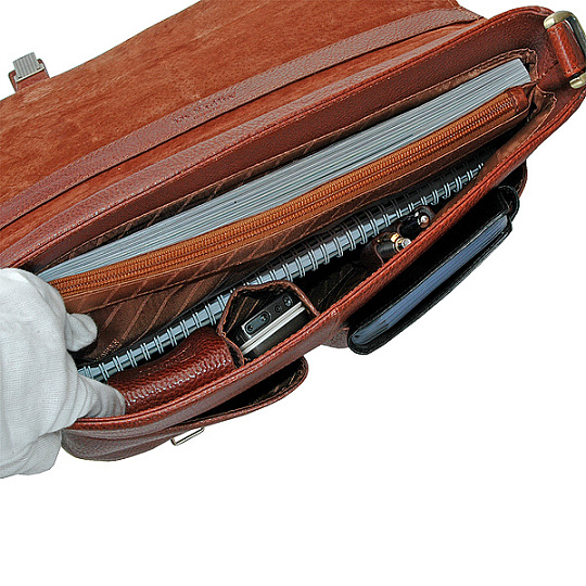 Портфель Dr.Koffer из натуральной кожи светло-коричневый