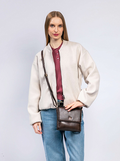 Женская сумка Dr. Koffer из натуральной кожи коричневая