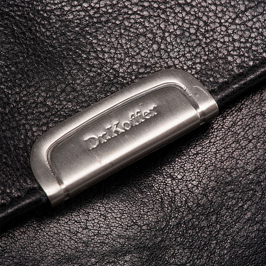 Сумка барсетка из натуральной кожи Dr. Koffer черная