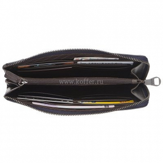 Мужская сумка-визитка из коричневой натуральной кожи с двумя большими внутренними карманами Dr.Koffer B402548-29-09