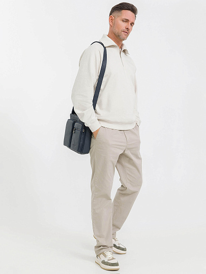 Деловая сумка Dr.Koffer из натуральной кожи синяя