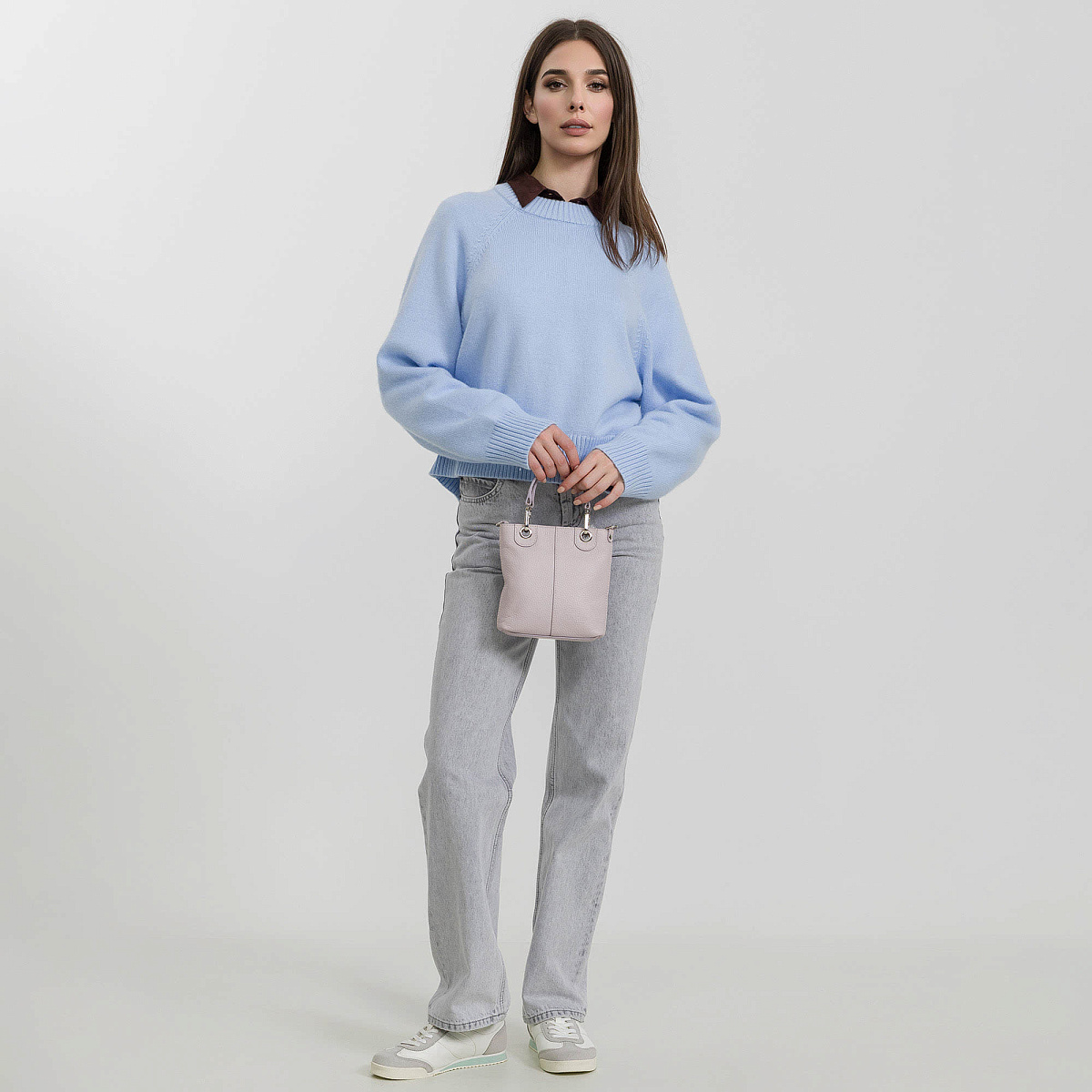 Женская сумка Dr. Koffer из натуральной кожи светло-розовая