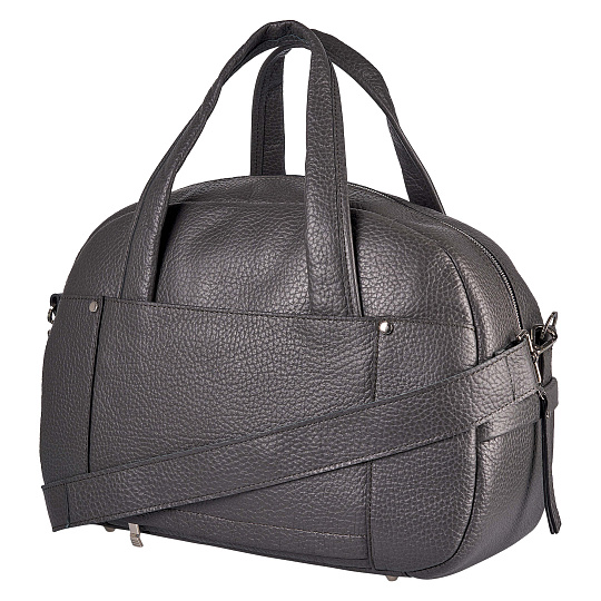 Сумка дорожная Dr.Koffer из натуральной кожи серая