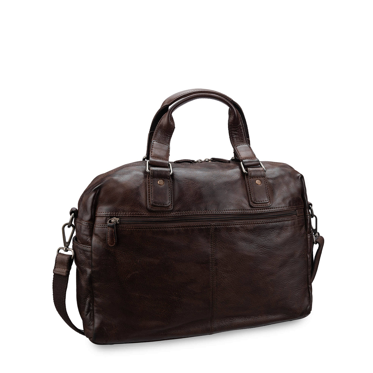 Деловая сумка Dr.Koffer из натуральной кожи темно-коричневая