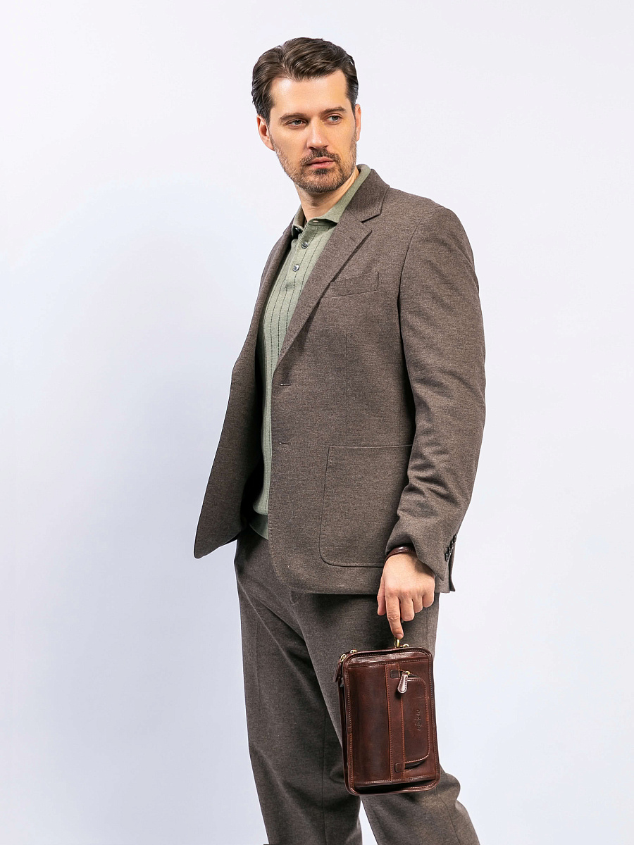 Сумка-визитка Dr. Koffer из натуральной кожи коричневая