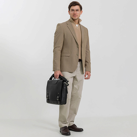 Портфель Dr.Koffer из натуральной кожи черный