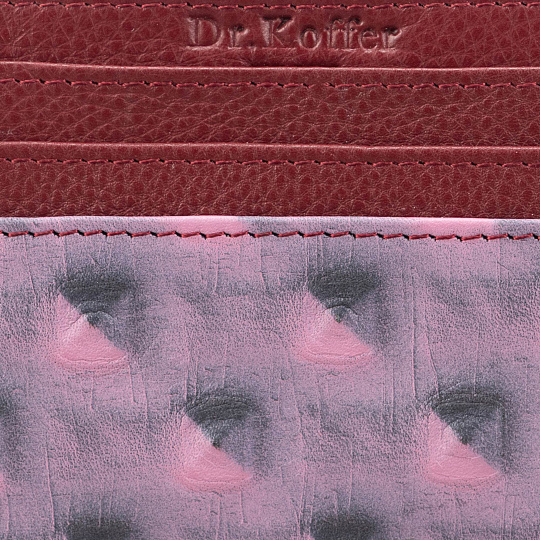 Кредитница Dr.Koffer из натуральной кожи розовая