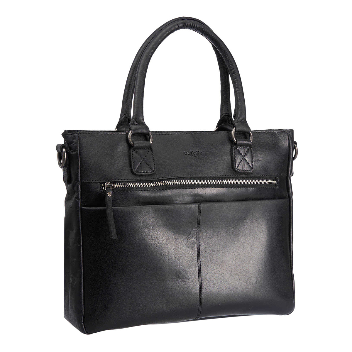 Деловая сумка Dr.Koffer из натуральной кожи черная