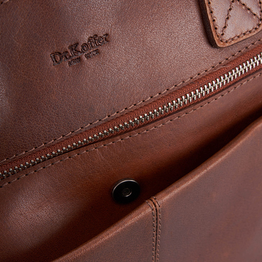Деловая сумка Dr.Koffer из натуральной кожи коричневая