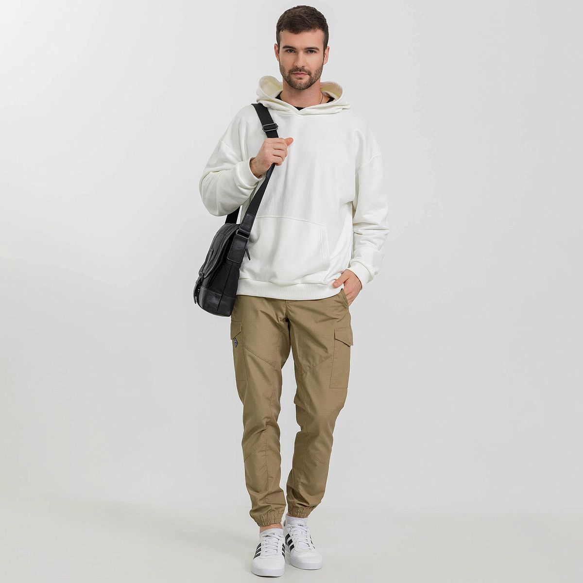 Сумка через плечо Dr.Koffer из нейлона и натуральной кожи