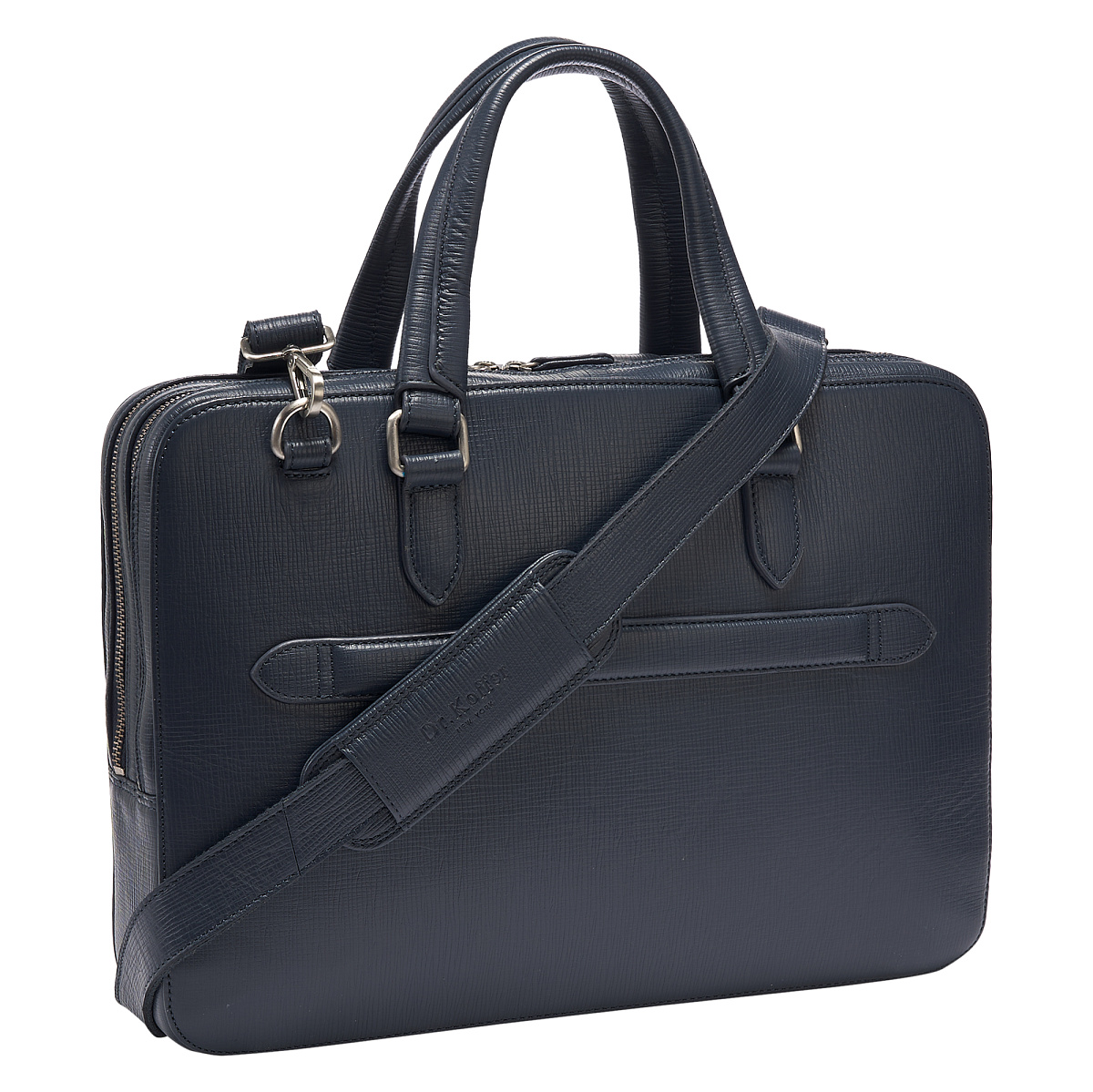 Деловая сумка Dr.Koffer из натуральной кожи синяя