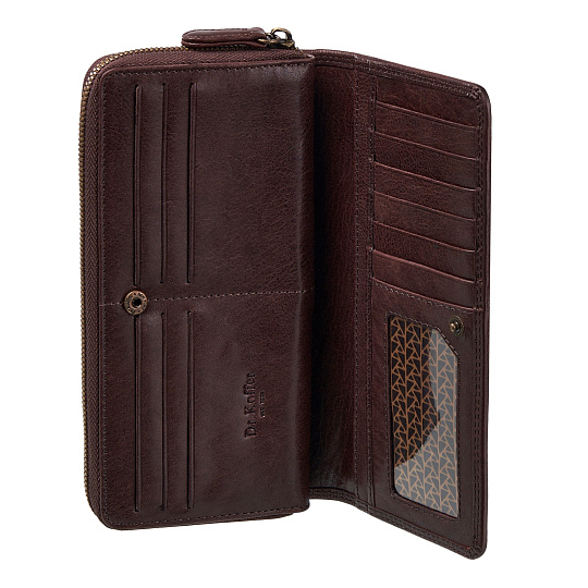 Портмоне Dr.Koffer из натуральной кожи коричневое