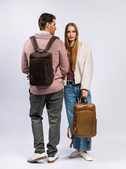 Рюкзак Dr. Koffer из натуральной кожи коричневый