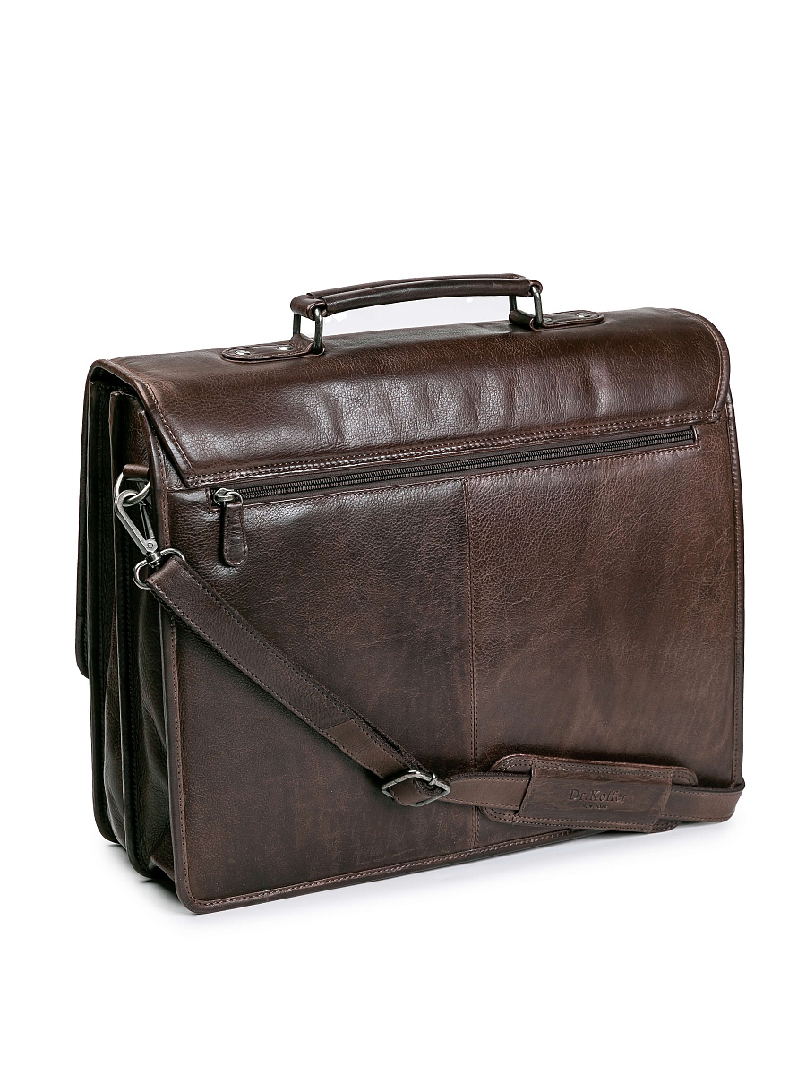 Портфель Dr.Koffer из натуральной кожи темно-коричневый